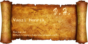 Vaszi Henrik névjegykártya
